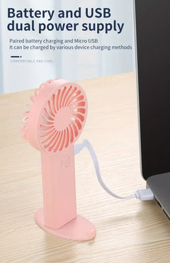 1PC Portable USB Neck Fan - Handheld & Desktop Use