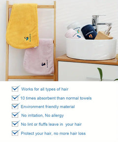 Super Soft Microfiber Hair Towel Turban for Women