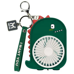 Dinosaur Mini Keychain Fan with USB Rechargeable Battery