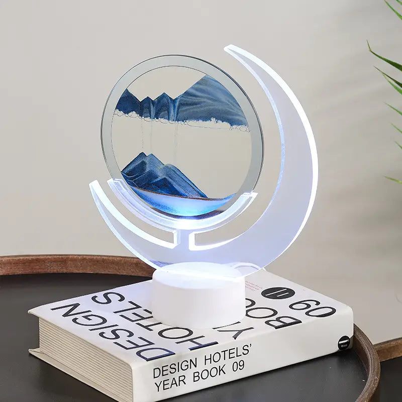 Moving Sand Art Table Lamp - 3D Moon Night Light