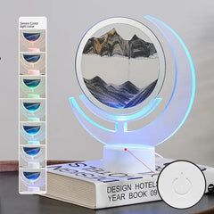 Moving Sand Art Table Lamp - 3D Moon Night Light