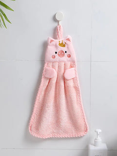Thickened Hanging Towel - Cute Pig Design for Kitchen/Bathroom
