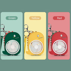 Dinosaur Mini Keychain Fan with USB Rechargeable Battery