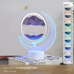 Moving Sand Art Table Lamp - 3D Moon Night Light