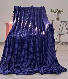 Cozy Lightweight Blue Flannel Blanket for Travel & Home