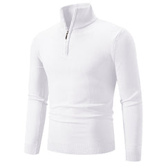 2023 Men's Plus Size Fleece Zip Mock Neck Sweater