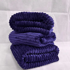 Cozy Lightweight Blue Flannel Blanket for Travel & Home