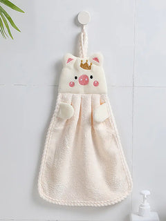 Thickened Hanging Towel - Cute Pig Design for Kitchen/Bathroom
