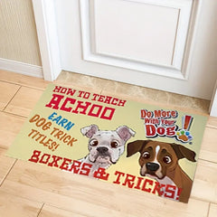 Cartoon Dog Design Velvet Absorbent Door Mat