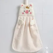 Thickened Hanging Towel - Cute Pig Design for Kitchen/Bathroom