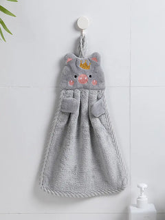 Thickened Hanging Towel - Cute Pig Design for Kitchen/Bathroom