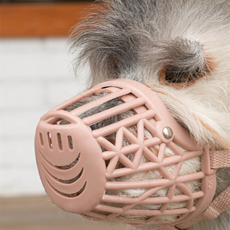 Anti-Bark Dog Muzzle - Breathable Soft Plastic Grid