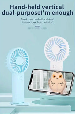 1PC Portable USB Neck Fan - Handheld & Desktop Use