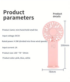 1PC Portable USB Neck Fan - Handheld & Desktop Use
