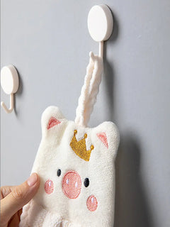 Thickened Hanging Towel - Cute Pig Design for Kitchen/Bathroom