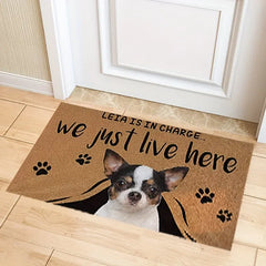 Cartoon Dog Design Velvet Absorbent Door Mat